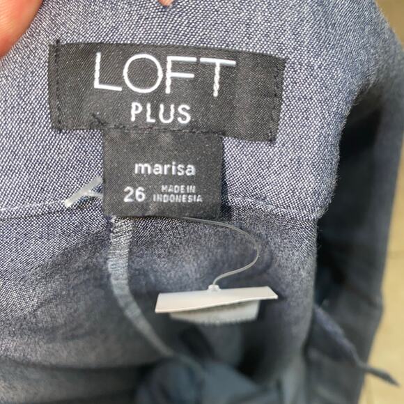 LOFT Ann Taylor NWT 'Marisa' Flat Front Cropped Pants in Blue/Gray Plus Size 26 - Picture 5 of 5